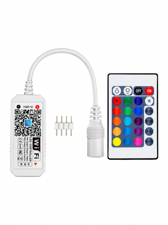 Огонек OG-LDL25 LED контроллер DC 5-28В (Wi-Fi, RGB, 4PIN, пульт)